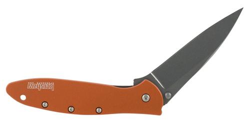 Kershaw Leek Drop Point Plain Edge Folding Knife w/Orange Handle