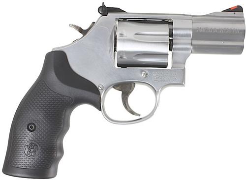 Smith & Wesson 686 Plus Revolver 164192, 357 Magnum, 2 1/2", Synthetic Grip, Satin Stainless Finish, 7 Rd, Red Ramp Sights
