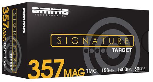 Ammo Inc Signature Pistol Ammunition 357158TMCA50, 357 Mag, Total Metal Case, 158 gr, 1235 fps, 50 Rd/Bx