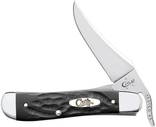 Case Jigged Rough Black Synthetic RussLock Pocket Knife (18224)