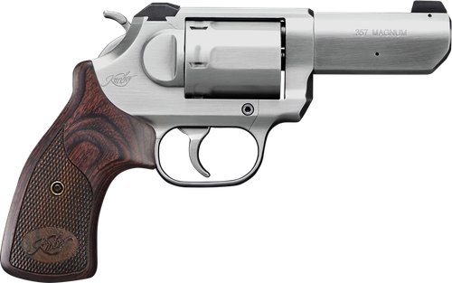 Kimber 3400016 K6S DASA Revolver, 357 Magnum, 3 in Barrel, Brushed Satin Finish, Smooth Walnut Grip