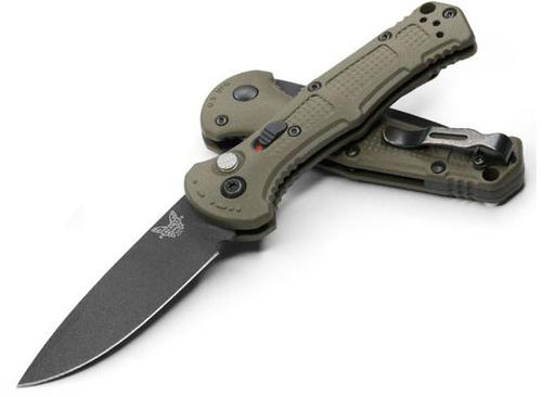 Benchmade Mini Claymore Automatic Knife w/Plain Edge Drop Point Blade (9570BK-1)
