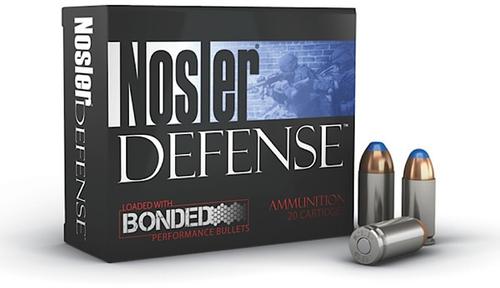 Nosler Defense Pistol Ammunition 39515, 40 S&W, Bonded Tipped, 200 GR, 1050 fps, 20 Rd/Bx
