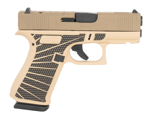 Glock 43X MOS Pistol UX4350204NRIP, 9mm, 3.41", Textured FDE Ripple Grips, Optic Ready, Ported Slide/Barrel, 10 Rds