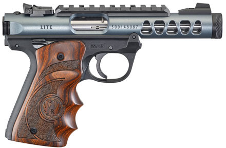 Ruger Mark IV 22/45 Lite Rimfire Pistol 43921, 22 LR, 4.4", Laminate Wood Grip, Gray Anodized Finish, 10 Rd