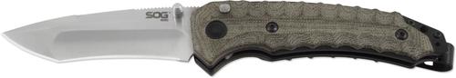 SOG Kiku Black Tanto Satin Assisted Folding Knife