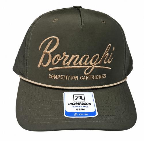 Able's Cap, Richrdson 355, Bornaghi Logo, Solid Dark Loden, Tannin and Grey Rope, Hat