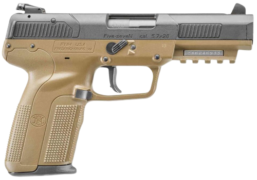 FN Herstal Five-seveN Pistol 3868929352, 5.7mmX28mm, 4.75 in, Polymer Grip, Flat Dark Earth Finish, 10 Rd