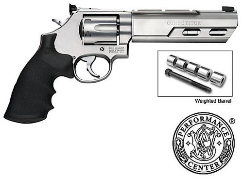 Smith & Wesson 629 Competitor Revolver w/Weighted Barrel 170320, 44 Magnum, 6 in, Hogue Grip, Stainless Finish, 6 Rd