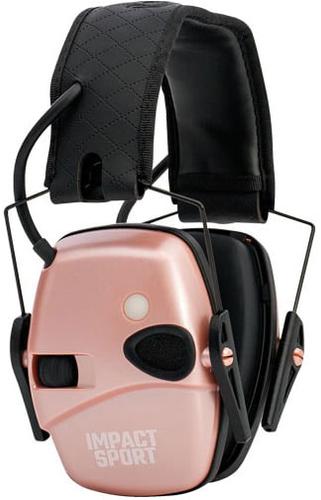 Howard Leight Impact Sport Electronic Earmuffs w/Rose Gold Finish 21 dB (R02544)