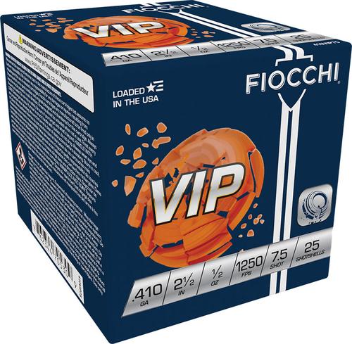 Fiocchi Premium Target Shotshells 410VIP9, 410 Gauge, 2 1/2", 1/2 oz, 1250 fps, #9 Lead Shot, 25 Rds/Bx