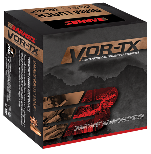 Barnes VOR-TX Pistol Ammunition 32005, 9mm Luger, XPB, 115 gr, 20 Rd/Bx