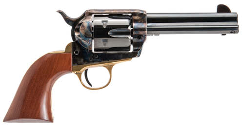 Cimarron Pistolero Pre-War 1896-1940 SAO Revolver PPP45, 45 Colt (LC), 4.75", Case Hardened Finish, 6rd