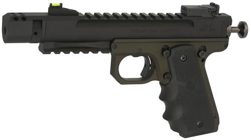 Volquartsen Scorpion Pistol VC45SN-OD-4, 22 Long Rifle, 4.5", Hogue Grips, Two-Tone OD Green/Black Finish, 10 Rds