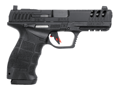 SAR USA SAR9 Gen3 Pistol SAR9G3BL, 9mm Luger, 4.40in, Black Polymer Grips, Black Cerakote Finish, 17 Rds
