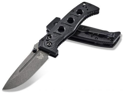Benchmade Mini Adamas Folding Knife w/Gray Plain Edge Stainless Steel Drop Point Blade (273GY-1)