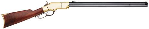 Taylors 1860 Henry Lever Action Rifle 288, 45 Colt, 24.25 in Octagonal Bbl, Hardwood Stock, Blue Steel Barrel/Brass Receiver