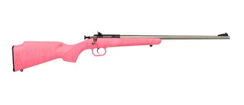 Keystone Sporting Crickett Rifle KSA2441, 22LR, 16.125", Synthetic Pink W/gold Webbing Stock, 1 Rd