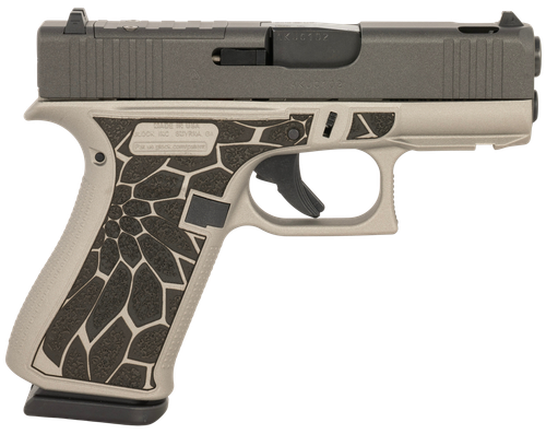 Glock G43X MOS Optic Ready Pistol UX4350204NCRUPTI, 9mm, 3.41in, Black/Silver Textured Grips, Titanium Silver Cerakote Finish, 10 Rds