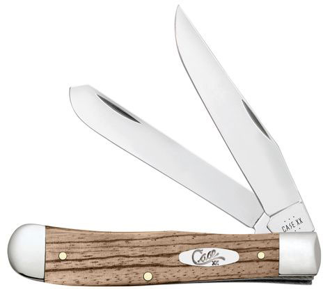 Case Natural Zebra Wood Smooth Trapper Pocket Knife (25141)