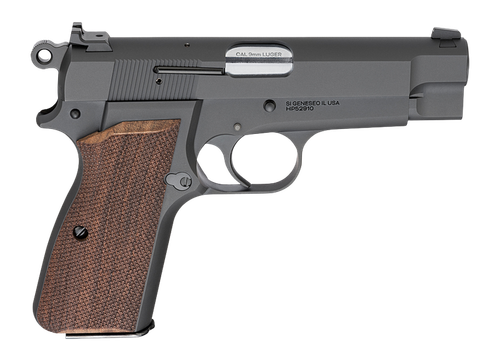 Springfield SA-35 Compact Pistol, 9mm, 4", Wood Grips, Matte Blued Finish, Stainless Steel Barrel, 15 Rds