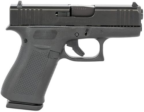 Glock G43X Pistol PX4350201FR, 9mm Luger, 3.41in, Black Textured Polymer Grips, Black Finish, 10 Rds