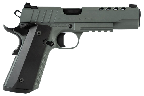 Tisas 1911 Night Stalker Pistol 10100512, 45 ACP, 5in, Black Anodized Aluminum, Platinum Grey Cerakote Finish, 8 Rds