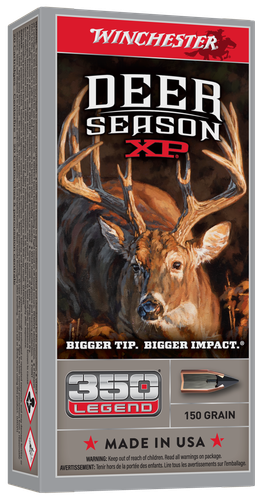 Winchester Deer Season Rifle Ammunition X350DS, 350 Legend, Extreme Point, 150 GR, 2325 fps, 20 Rd/bx