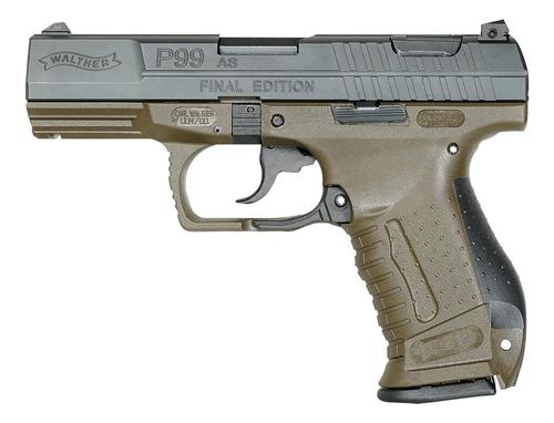 Walther P99 Pistol 287417210, 9mm Luger, 4", OD Green Polymer Frame, Black Cerakote Slide, 10 Rds