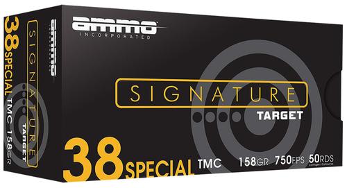 Ammo Inc Signature Pistol Ammunition 38158TMCA50, 38 Special, Total Metal Case, 158 gr, 947 fps, 50 Rd/Bx