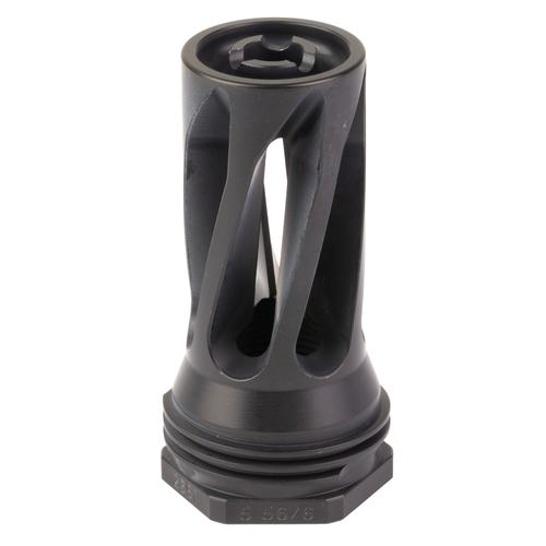 Huxwrx QD 5.56 Flash Hider XL Black with 1/2x28 Threads, 2.34" OAL for 5.56 Cal, (HUX2885)