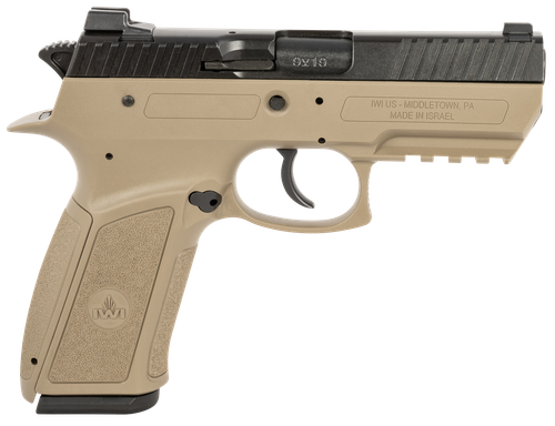 IWI Jericho 941 Enhanced Pistol J941PSL9FDII, 9mm Luger, 3.80in, Serrated Black Steel Slide & Polymer Grips, Flat Dark Earth Finish, 17 Rds