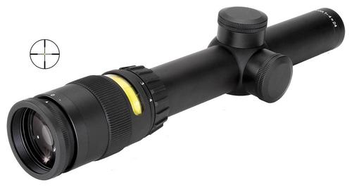 Trijicon AccuPoint Rifle Scope 200070, 1-4x, 24mm Obj, 30mm Tube, Black, Triangle Amber Reticle