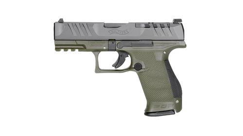 Walther PDP Compact Optic Ready Pistol 2871904, 9mm, 4in, Green Polymer Frame Grips, 10 Rds