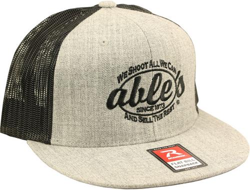 Able's Flat Bill Mesh Cap Heather Grey, Black (ACHGBF)