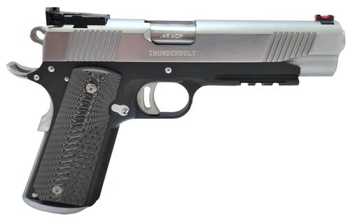 Global Defense Thunderbolt SAO Pistol GDTBTT455G10, 45 ACP, 5", G10 Grips, Black/Chrome Finish, 8 Rds