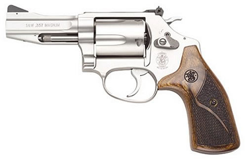 Smith & Wesson 60 Pro Revolver 178013, 357 Magnum, 3 in, Wood Grip, Matte Stainless Finish, 5 rd