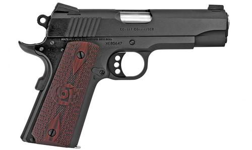 Colt 1911 Combat Commander Pistol O4940XE, 45 ACP, 4.25", Black Cherry G10 Grips, Blued Finish, 8 Rds