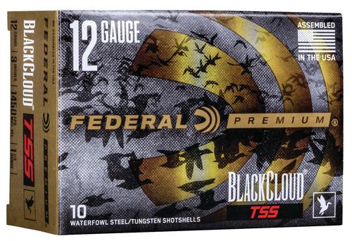 Federal Black Cloud TSS Shotshells PWBTSSX14239, 12 Ga, 3", 1450 fps, #3,9 Steel Shot, 10 Rds/bx