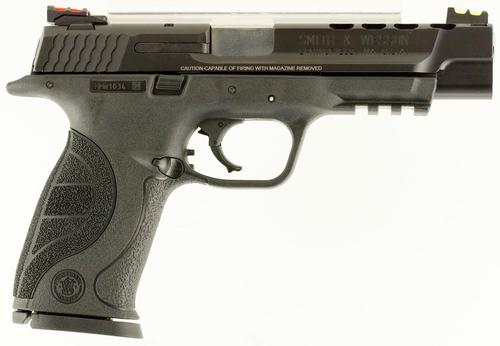 Smith & Wesson M&P 9 Pistol 10218, 9mm, 5", Black Interchangeable Backstrap Grips, Black Finish, 17 Rds
