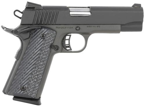 Rock Island Armory M1911-A1 Standard MS Pistol 51531, 45 ACP, 4.30in, Black/Gray G10 Grips, Black Parkerized Finish, 8 Rds