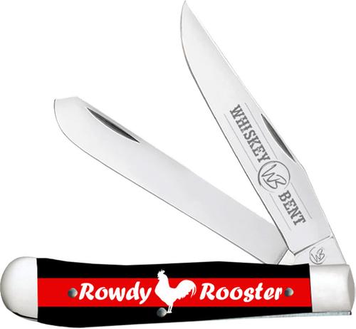 Whiskey Bent Knives Trapper Knife w/Clip Point & Spey Blade, Rowdy Rooster Handle (WB11-33)
