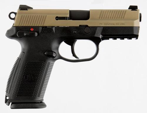 FN Herstal FNX 45 Tactical Pistol 66100351, 45 ACP, 5.3", Flat Dark Earth Interchangeable Backstrap Grips, Flat Dark Earth Finish, 15 Rds