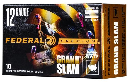 Federal Premium Grand Slam Turkey Shotshells PFCX156F5, 12 Gauge, 2-3/4", 1 1/2 oz, #5 Lead, 10 Rds/bx