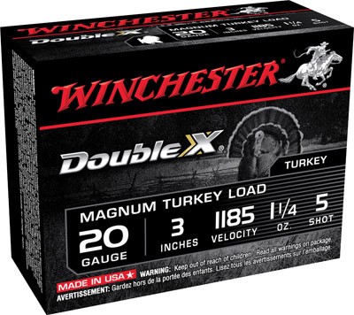 Winchester Supreme XX Magnum Turkey Shotshells X203XCT5, 20 Gauge, 3", 1-1/4 oz, 1185 fps, #5 Lead Shot, 10 Rd/bx