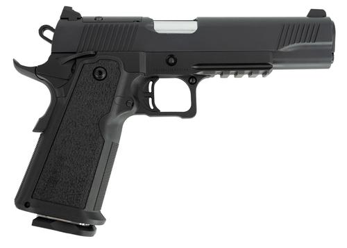 Tisas 1911 Duty DS Pistol 12500002, 9mm Luger, 5in, Black Overmolded Grips, Black Cerakote Finish, 17 Rds
