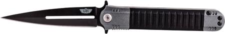 CAMPCO Uzi Accessories Covert Folding Tactical Knife w/Plain Edge & Aluminum Handle (UZKFDR009)
