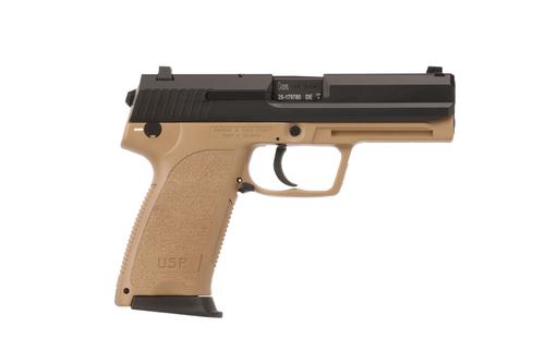 Heckler & Koch USP45 (V7) Pistol 81000908, 45 ACP, 4.41in, FDE Frame Grips, 12 Rds