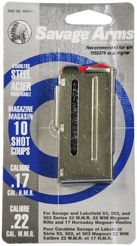 Savage 90 Series 22 WMR/17 HMR 10 Round Stainless Magazine (90019)