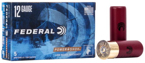 Federal Premium Power Shok Low Recoil H13200, 12 Gauge, 2-3/4", 9 Pellets, 1140 fps, #00 Lead Buckshot, 5 Rd/bx